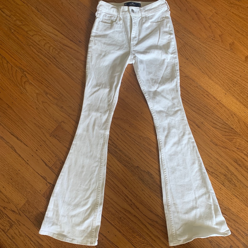 Hollister white flare jeans